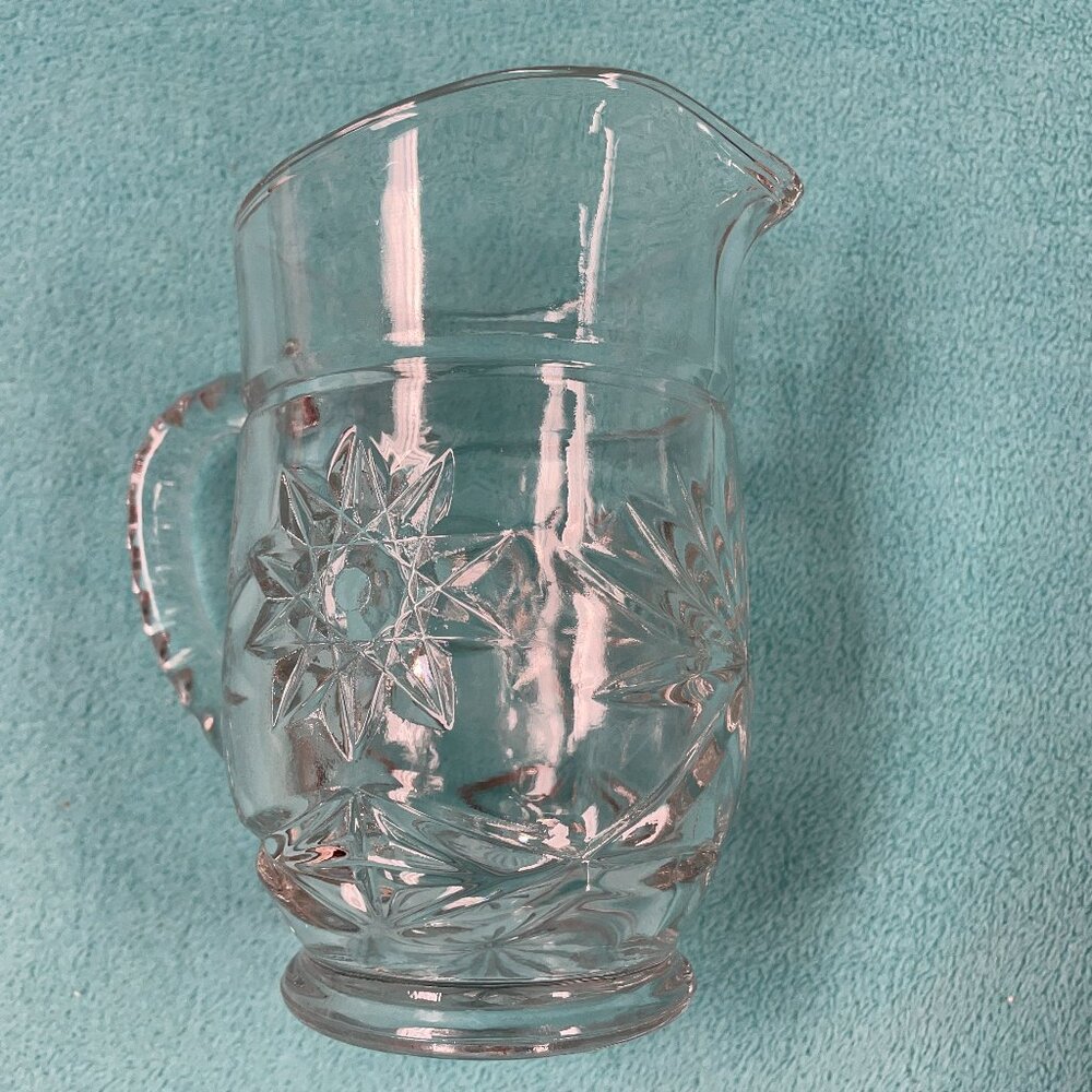 Glass Pitcher w/ Handle - Small (just under 6" tall) - Vintage